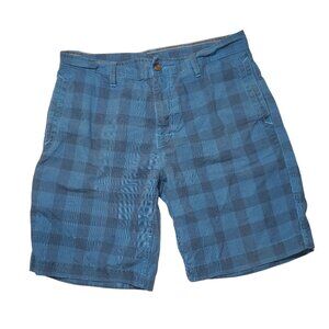 The North Face Alderson Plaid Shorts Men's 34 Blue Flat-Front Casual Chinos